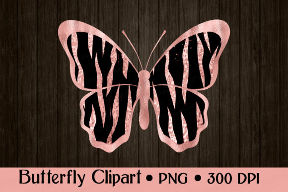 Download Butterfly Clipart Rose Gold Glitter PNG - Premium Bundle