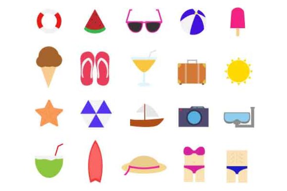 Download Summer Icon Set Colored - Summer icon set Collection