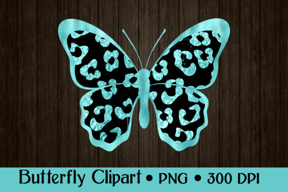Download Turquoise Leopard Butterfly Clipart PNG - Premium Resources