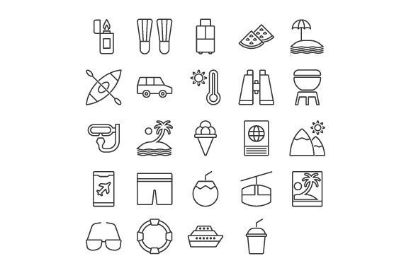 Download Travel and Vacation Icon Summer Icon Set - Summer icon set Collection
