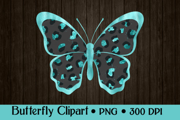 Download Butterfly PNG Design Turquoise Leopard - Premium Resources